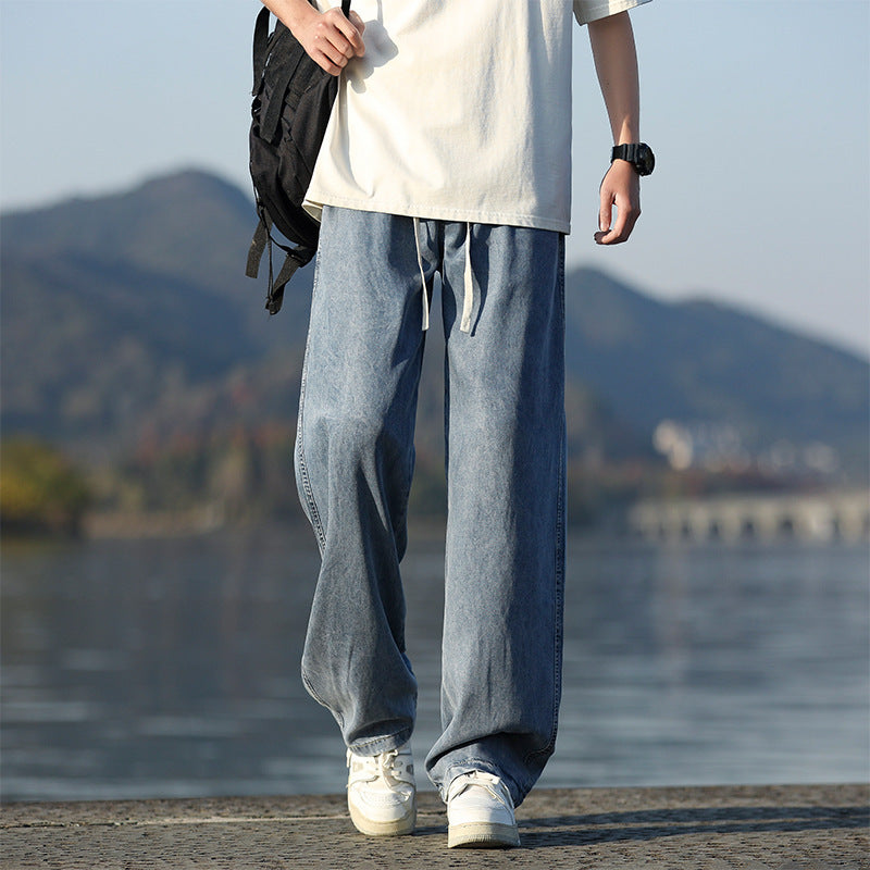 Casual and comfortable denim pants for men with adjustable waist Chic and Style