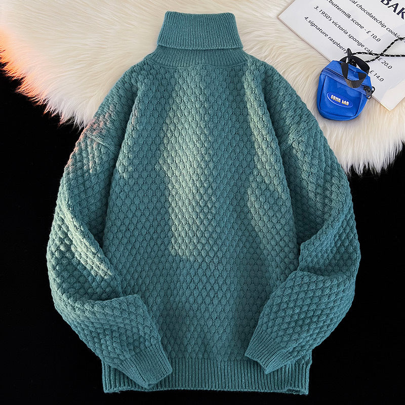 Pull femme en grosse maille avec col montant Chic und Stil