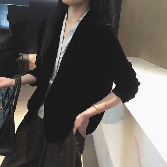Blazer en velours luxueux pour femmes Chic und Stil