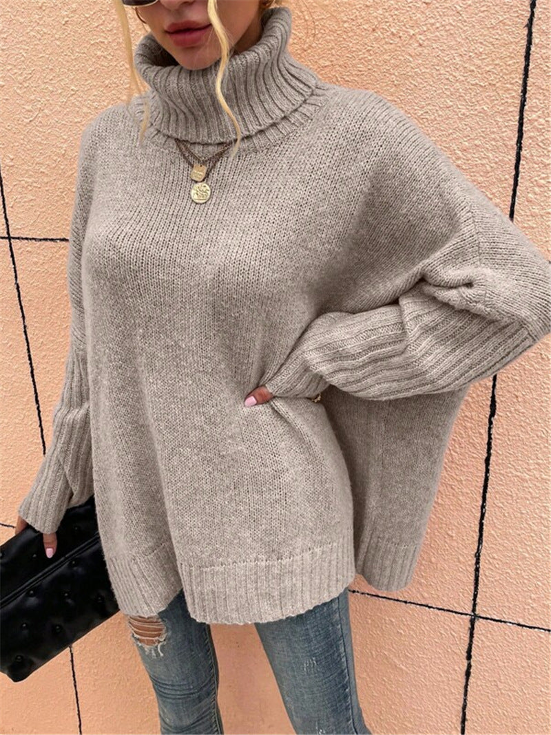 Pull en grosse maille pour dames avec col montant Chic und Stil