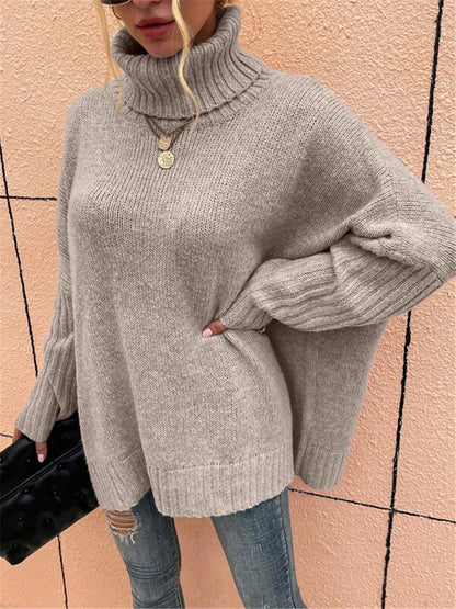Pull en grosse maille pour dames avec col montant Chic und Stil