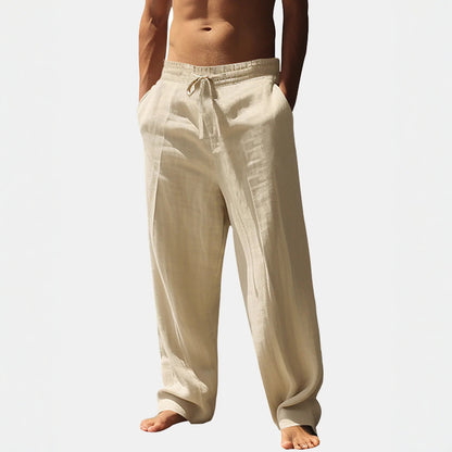 Casual linen pants for men with elastic waistband and side pockets Chic and Style