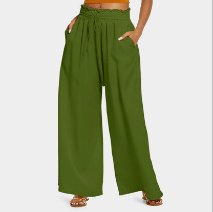 Wide leg pants for women with elastic waistband and side pockets Chic and Style