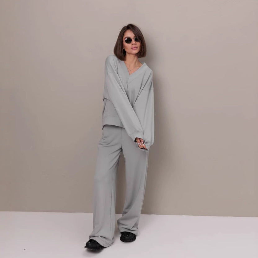 Femme Pull décontracté à col en V Chic und Stil