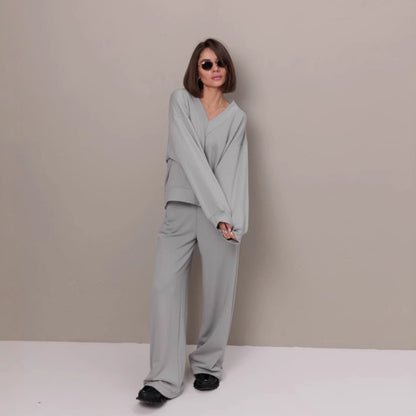 Femme Pull décontracté à col en V Chic und Stil