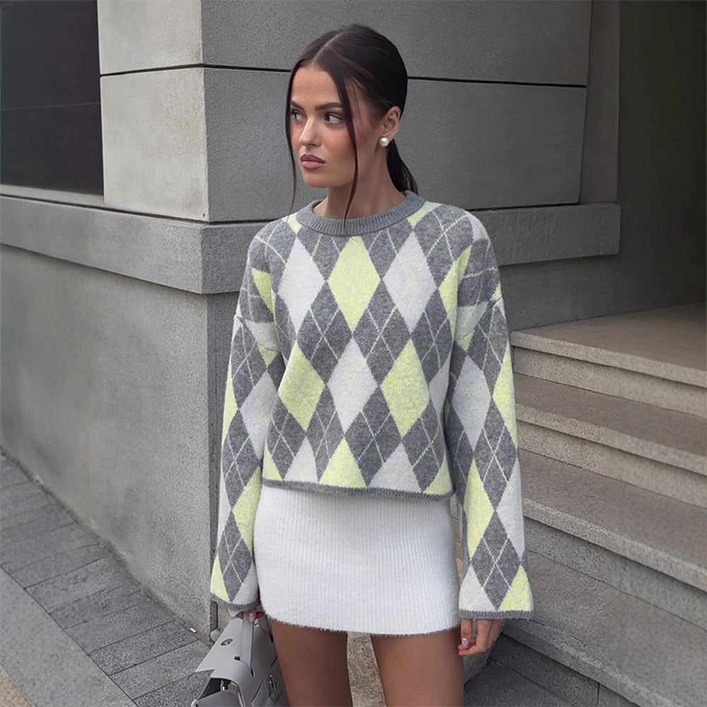 Pullover à carreaux pour femmes Chic und Stil