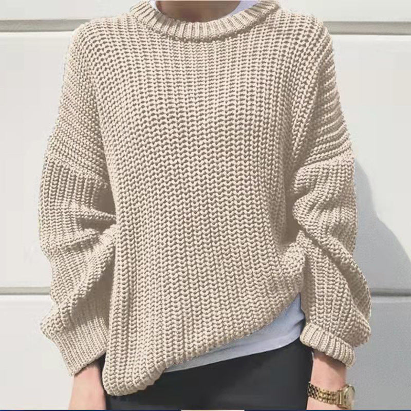 Pull en grosse maille décontracté pour femmes avec une coupe ample et un motif de mailles tendance Chic und Stil
