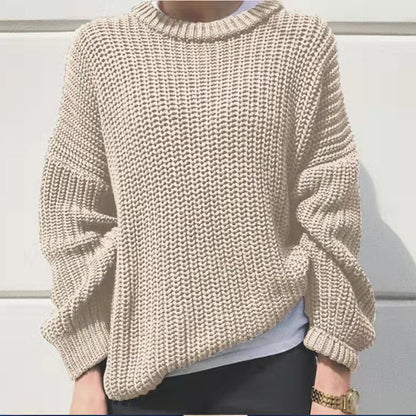 Pull en grosse maille décontracté pour femmes avec une coupe ample et un motif de mailles tendance Chic und Stil