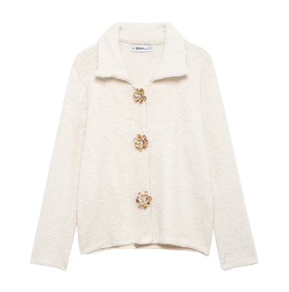 Dames élégante cardigan avec détails de boutons décoratifs Chic und Stil