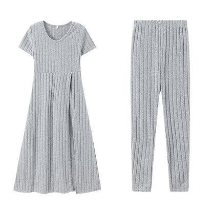 Set de robe côtelée et leggings Chic und Stil pour femme