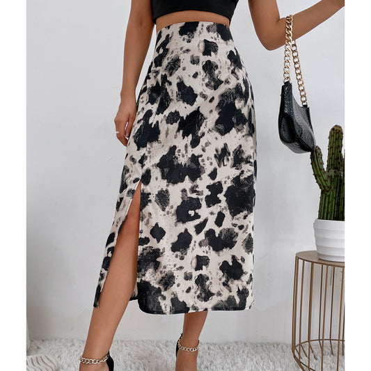 Jupe maxi pour femmes avec fente latérale et motif animal moderne Chic und Stil