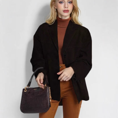 Dames Blazer en Suède avec coupe décontractée Chic und Stil