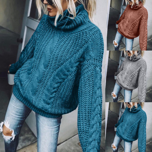Pull en tricot pour femmes avec col montant Chic und Stil