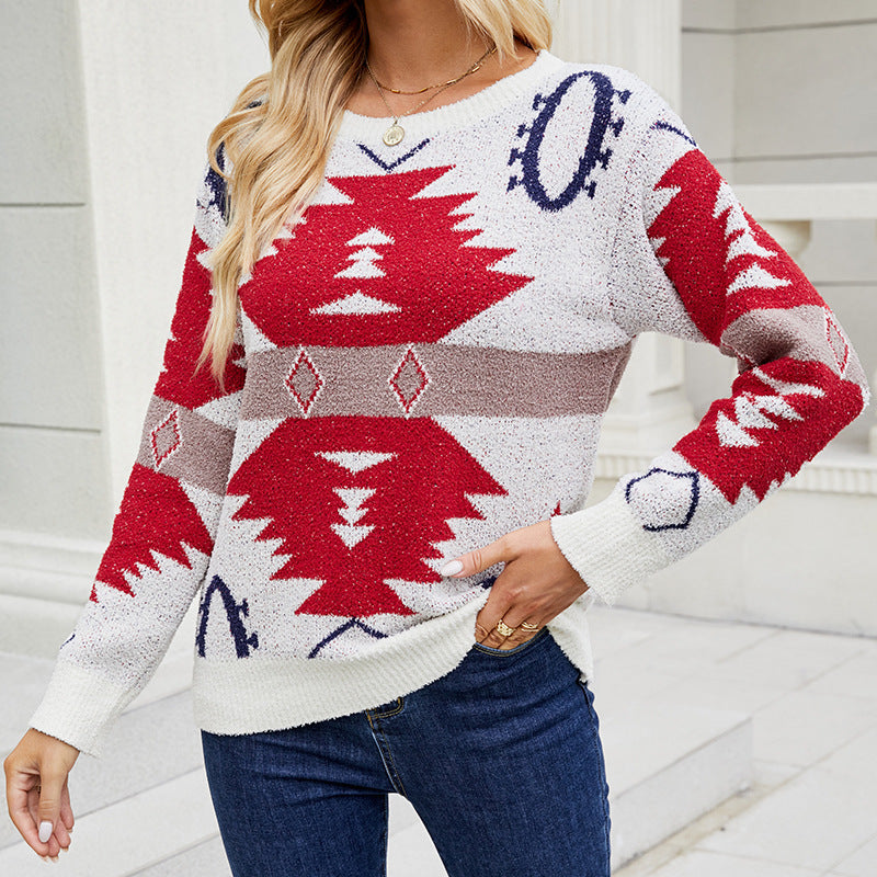 Pull en tricot à motifs pour femmes avec motif ethnique moderne Chic und Stil