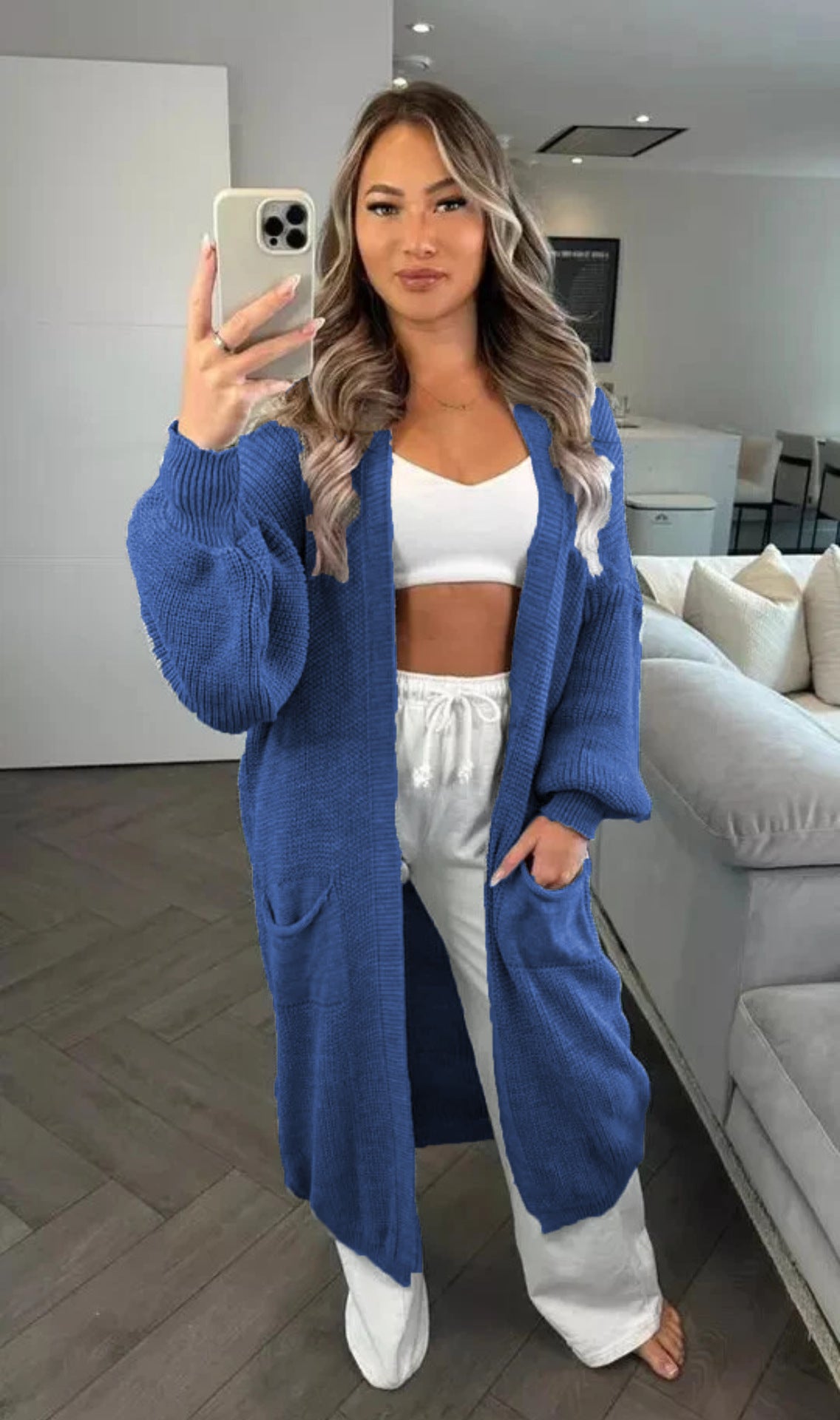 Cardigan en grosse maille pour femmes au style oversized décontracté avec poches pratiques Chic und Still