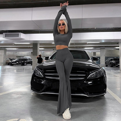 Dames Bootcut Combinaison avec manches larges Chic und Stil