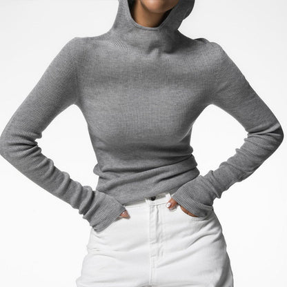 Dames hautement ajusté col roulé avec trous pour les pouces et design structuré Chic und Stil