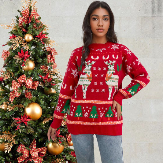 Pull en tricot festif pour femmes avec motif de Noël Chic und Stil