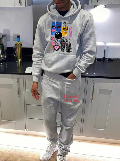 Chic and Style women's urban hoodie set and jogger pants with creative graphic design