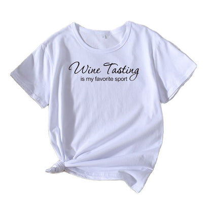 T-shirt de loisirs pour femmes Chic und Stil Vin Dégustation