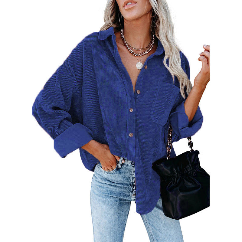 Chemise-blouse casual en velours pour femmes Chic und Stil