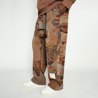 Designer harem pants for men with creative artistic print Chic and Style