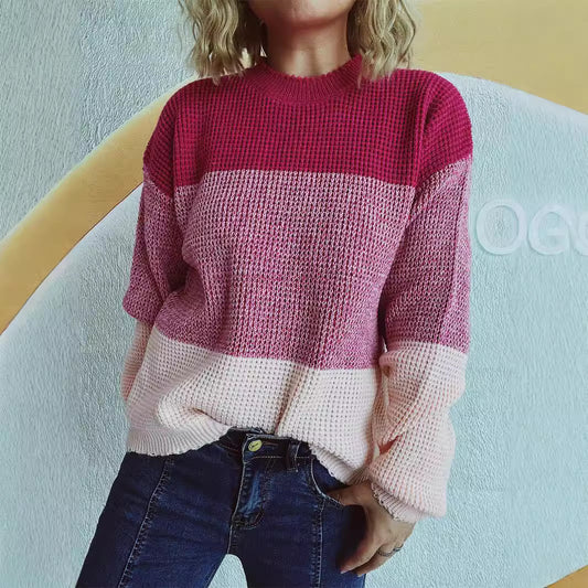 Dames pull confortable avec motif rayé tendance Chic und Stil