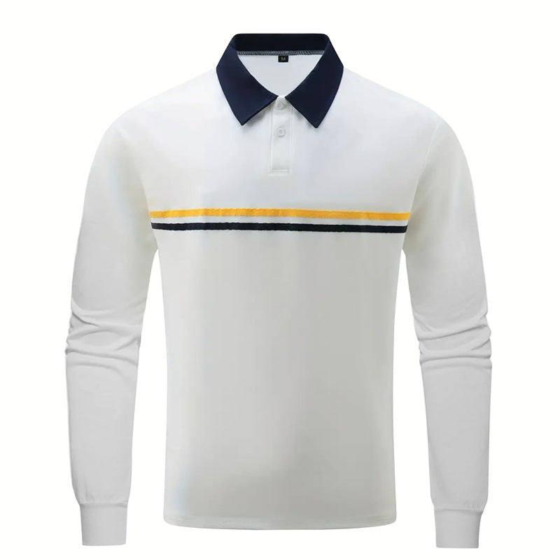 Chemise polo à manches longues pour hommes avec motif rayé moderne Chic und Stil