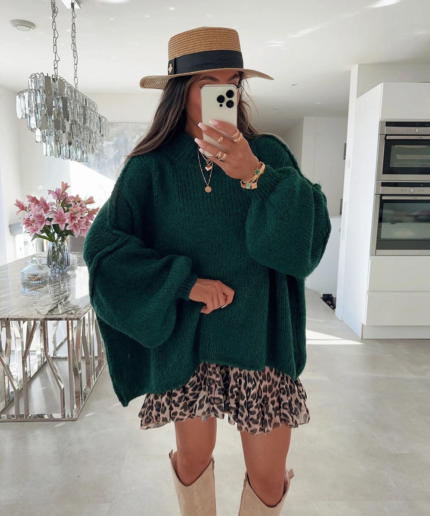 Pull oversized décontracté pour femme avec des manches longues et une coupe atypique Chic und Stil