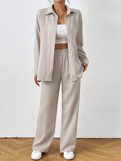 Dames Ensemble léger et aéré à deux pièces avec design structuré Chic und Stil