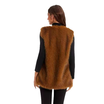 Ladies Luxurious Faux Fur Jacket Chic and Style