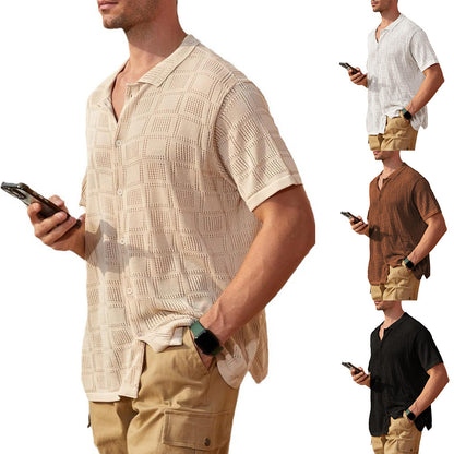 Chemise décontractée à manches courtes pour hommes avec motif texturé Chic und Stil