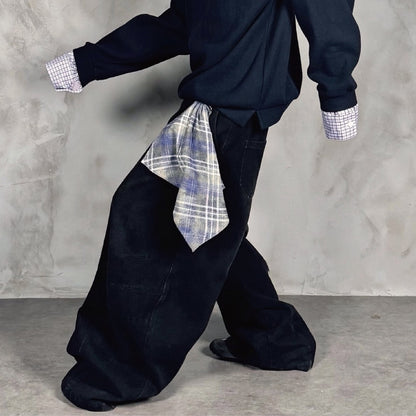 Baggy denim pants for women with practical fabric detail Chic und Stil