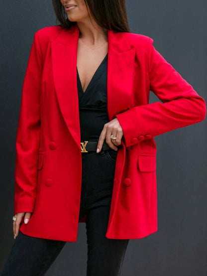 Blazer féminin à la mode avec double rangée de boutons et coupe raffinée Chic und Stil