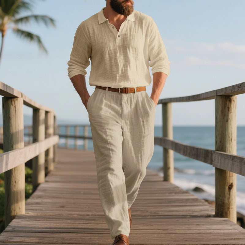 Combinaison élégante décontractée pour homme avec poches pratiques et col Henley stylé Chic und Stil