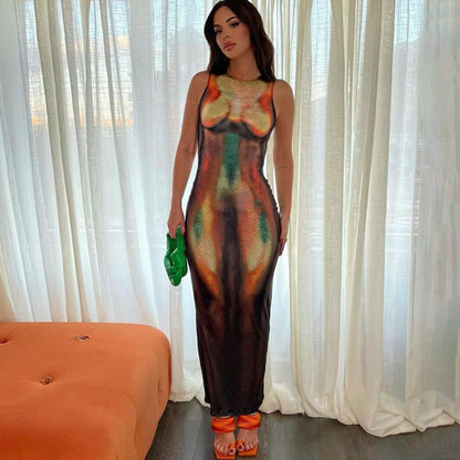 Dames Élégant Robe Maxi avec impression graphique fascinante Chic und Stil