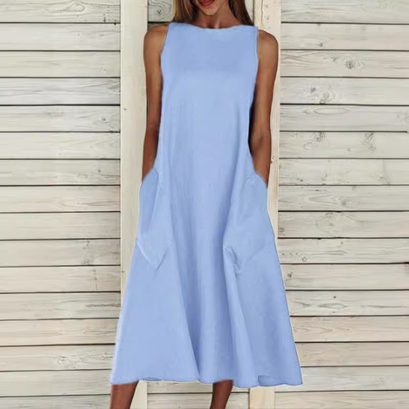 Robe maxi légère pour dames avec poches latérales pratiques Chic und Stil
