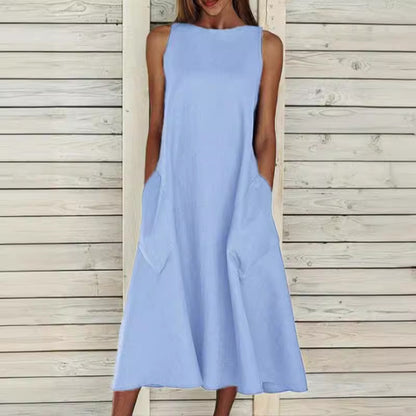 Robe maxi légère pour dames avec poches latérales pratiques Chic und Stil