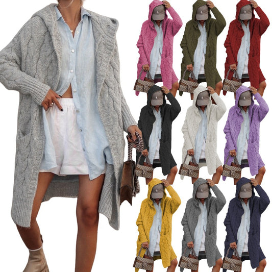 Cardigan en maille épaisse pour femmes avec coupe ouverte et capuche Chic und Stil