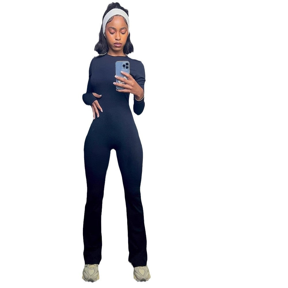 Combinaison sportive pour dames à manches longues et design fluide Chic und Stil