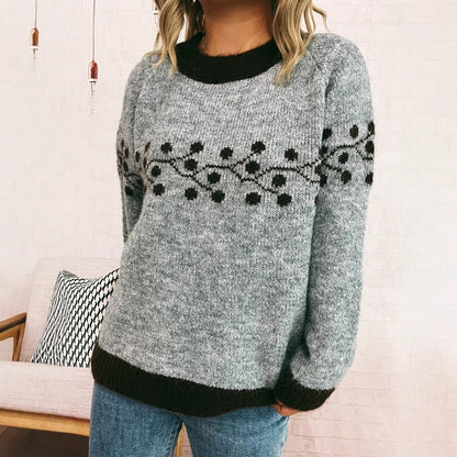 Pull à tricoter pour femmes avec motif floral et matériau doux Chic und Stil