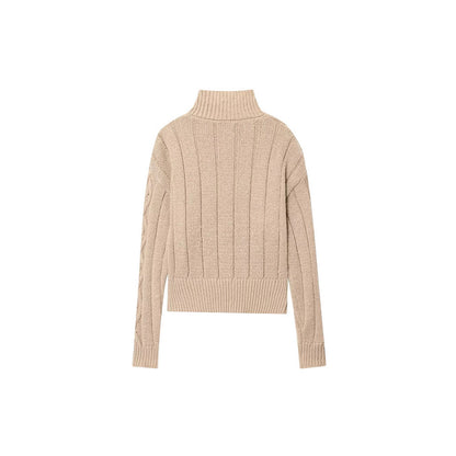 Dame cardigan avec col haut et zipper décoratif Chic und Stil