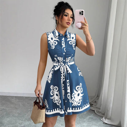 Women's Chic and Stylish A-Line Button-Down Shirt Dress