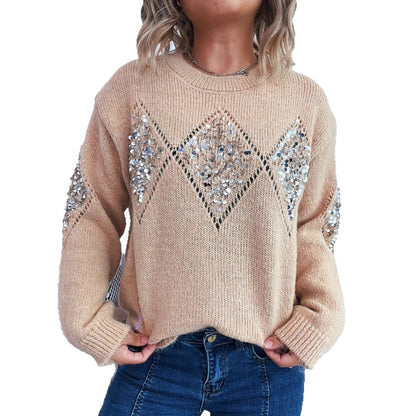 Pull en tricot pour femmes avec des applications scintillantes Chic und Stil