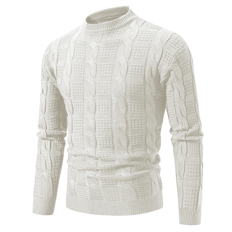 Quilted knit pullover for men with high collar Chic and Style