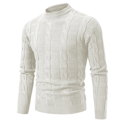 Quilted knit pullover for men with high collar Chic and Style