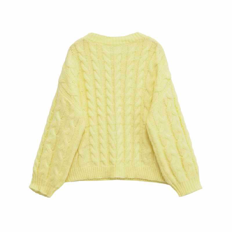 Damen weicher Strickpullover mit Zopfmuster Chic und Stil