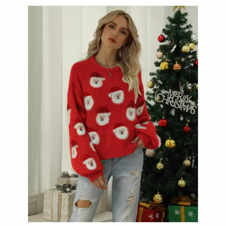 Pull confortable pour femmes avec motif de Noël Santa Chic und Stil