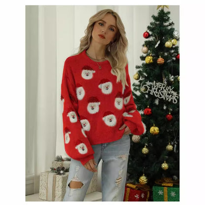 Pull confortable pour femmes avec motif de Noël Santa Chic und Stil