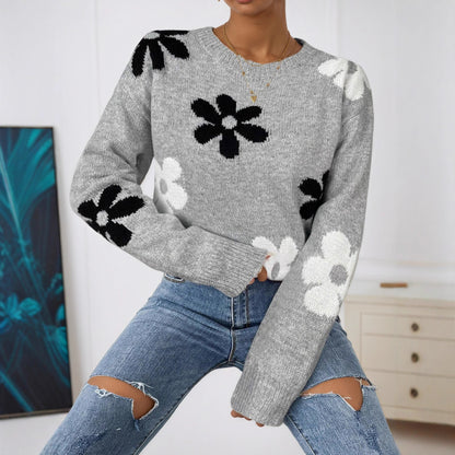 Pull femme avec design floral et encolure ronde Chic und Stil